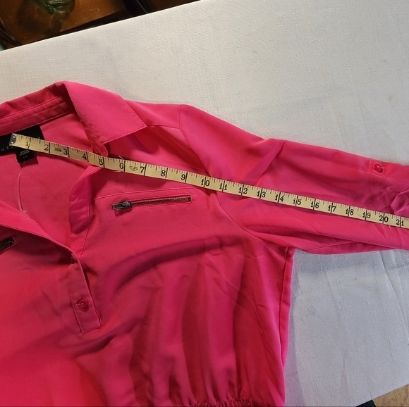 Attention Women's Hot Pink Lightweight Elastic Waist Dress‎ Size Large - Picture 13 of 15
